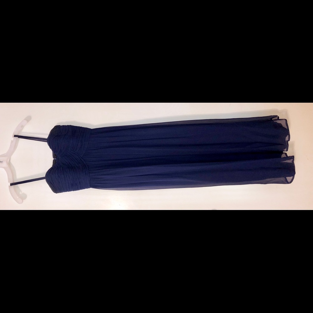 Long navy chiffon dress
